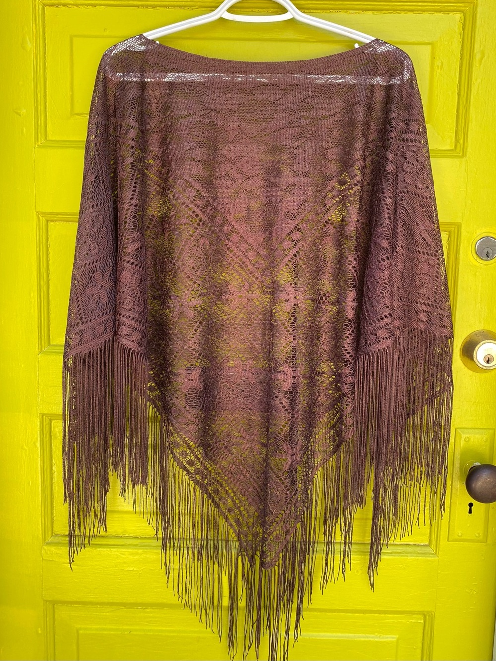 Crochet Boho Poncho With Flower Pattern